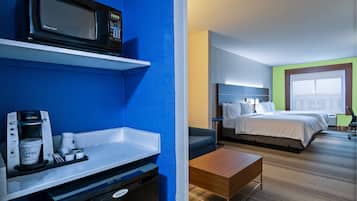 Suite, 2 Queen Beds (Additional Living Area) | Desk, laptop workspace, blackout drapes, iron/ironing board