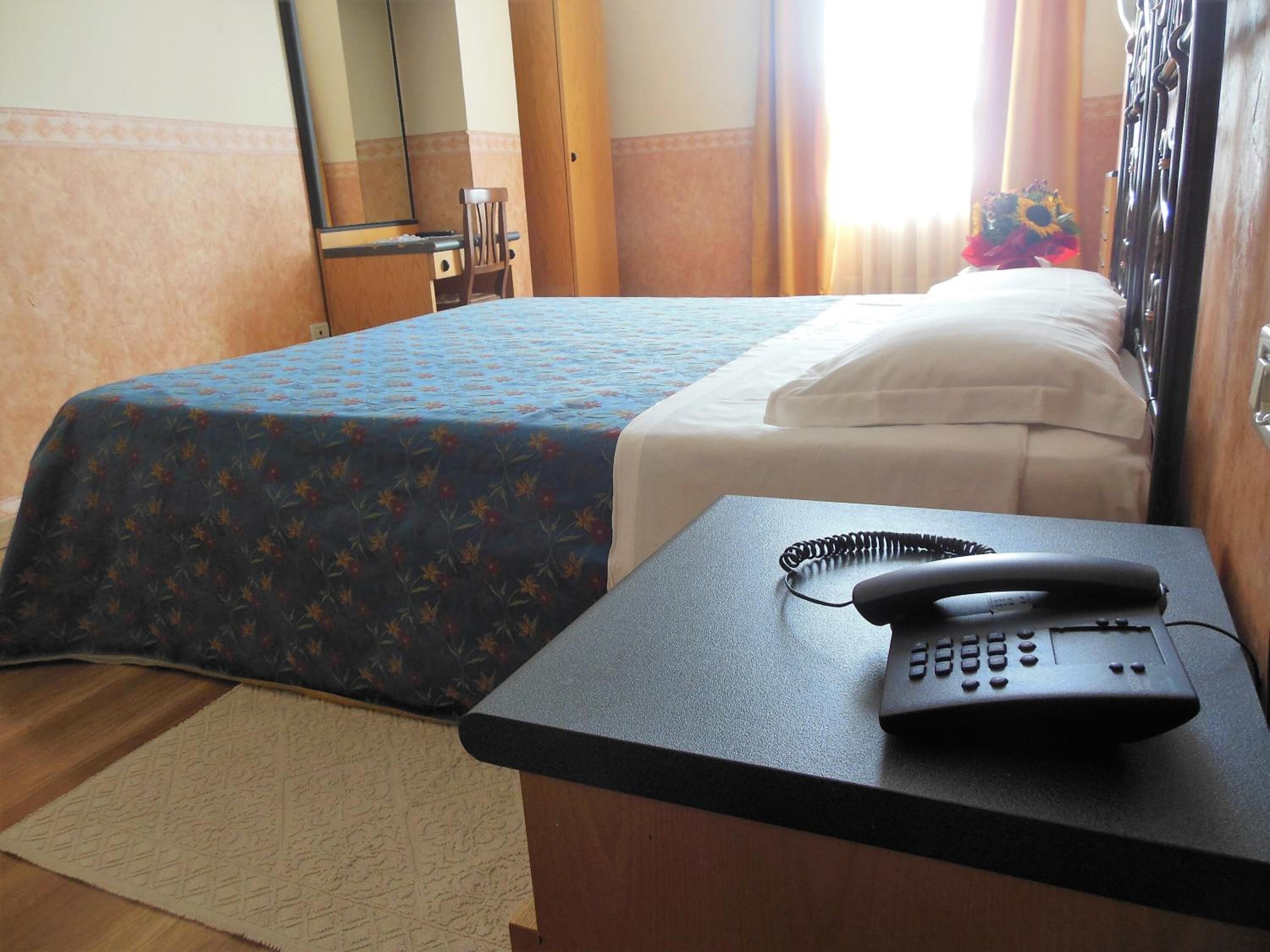 Desk, free WiFi, bed sheets