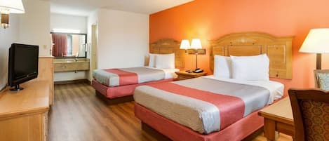 Desk, free WiFi, bed sheets