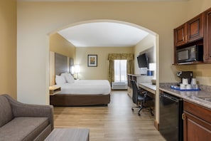 Suite, 1 King Bed, Non Smoking, Refrigerator & Microwave | 1 bedroom, pillowtop beds, desk, blackout drapes