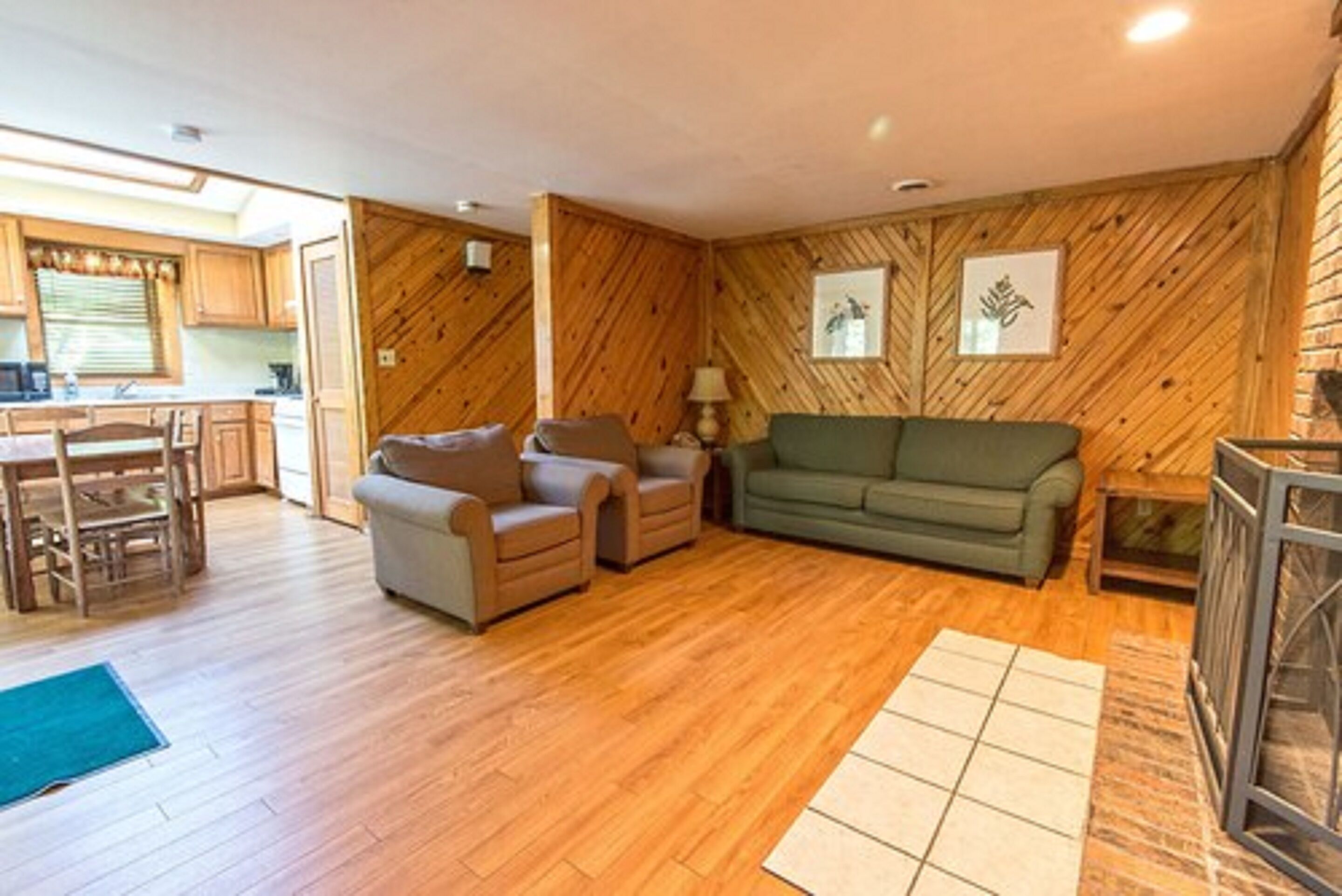 cottage, 2 bedrooms, fireplace | living area | flat-screen tv