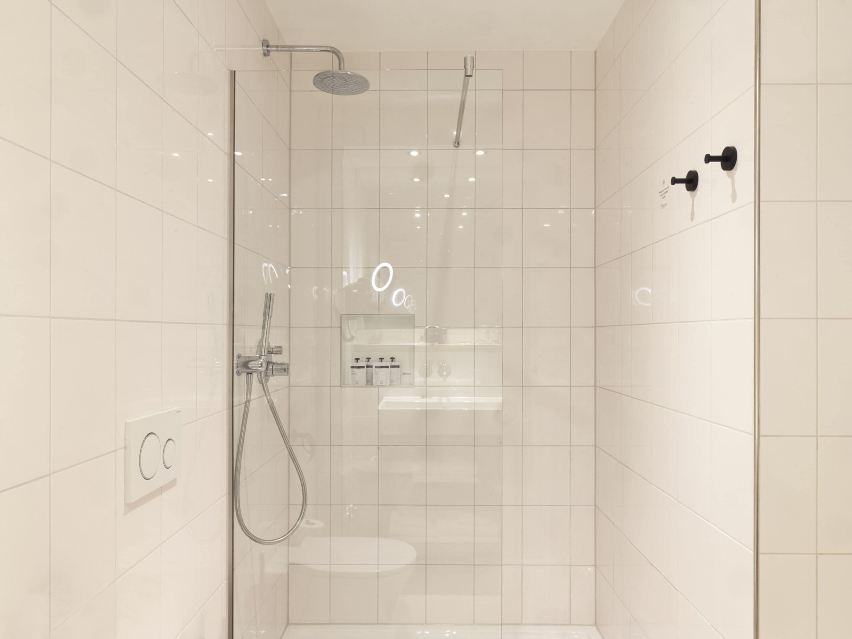 superior apartment | bathroom | shower, rainfall showerhead, hair dryer, towels