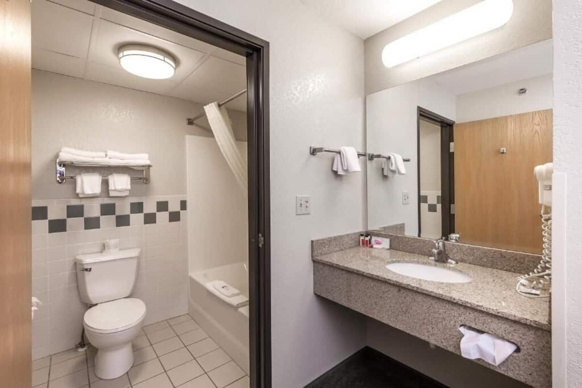 business room, 1 king bed | bathroom | combined shower/bathtub, hair dryer, towels