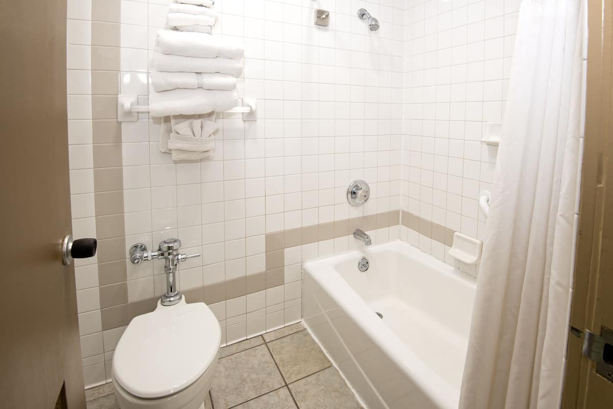 room, 2 double beds | bathroom | combined shower/bathtub, free toiletries, hair dryer, towels