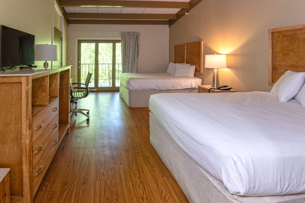 Room, 2 Double Beds | Iron/ironing board, bed sheets