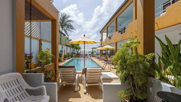 Seaview Studio With Pool Access | Balcony view