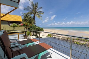 Estudio, 1 cama de matrimonio grande, vistas a la playa | Vistas del balcón