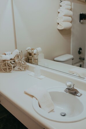 Camera Deluxe | Bagno | Combinazione doccia/vasca, set di cortesia gratuito, asciugacapelli