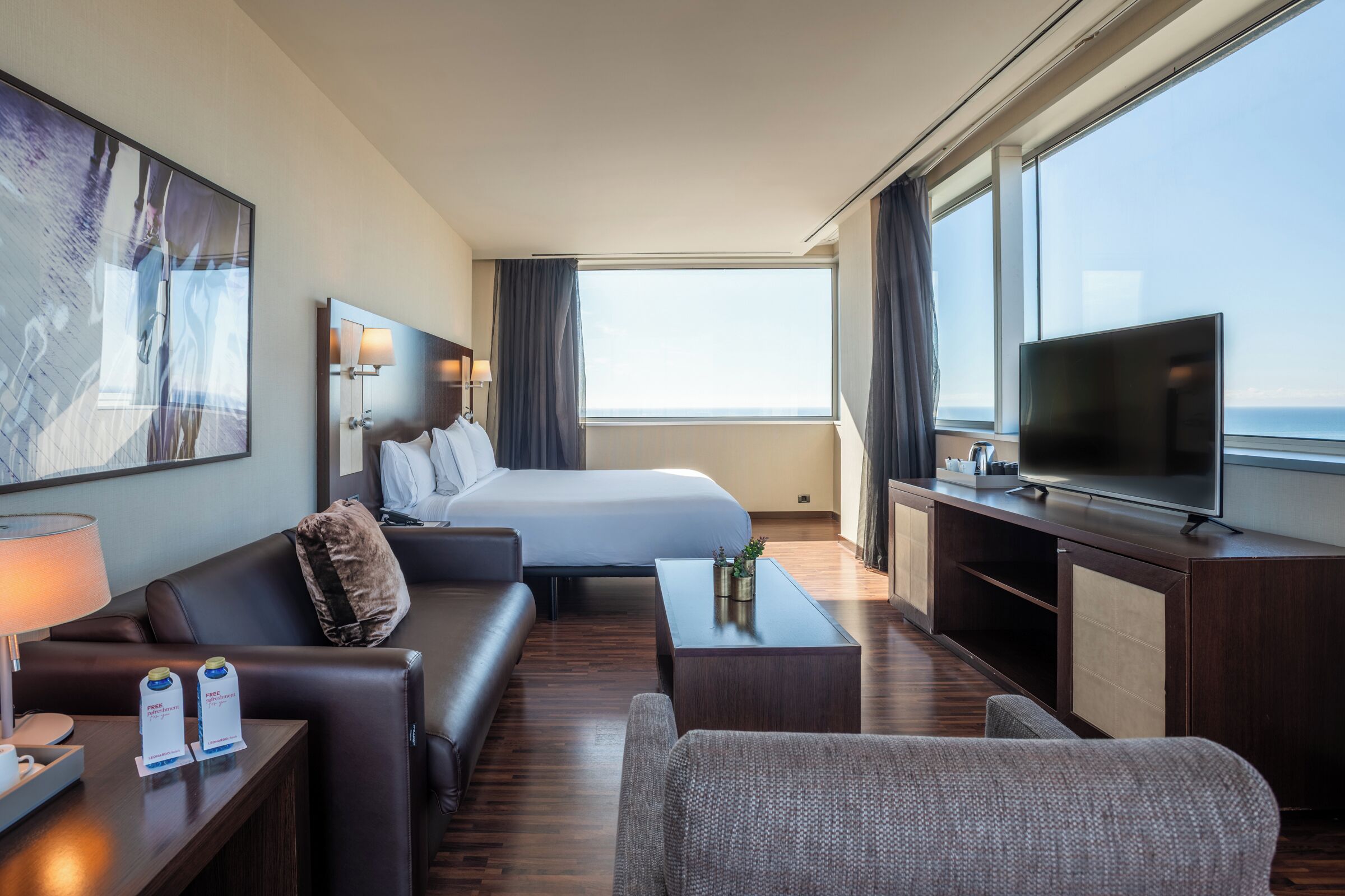 suite | living area | 32-inch flat-screen tv with satellite channels