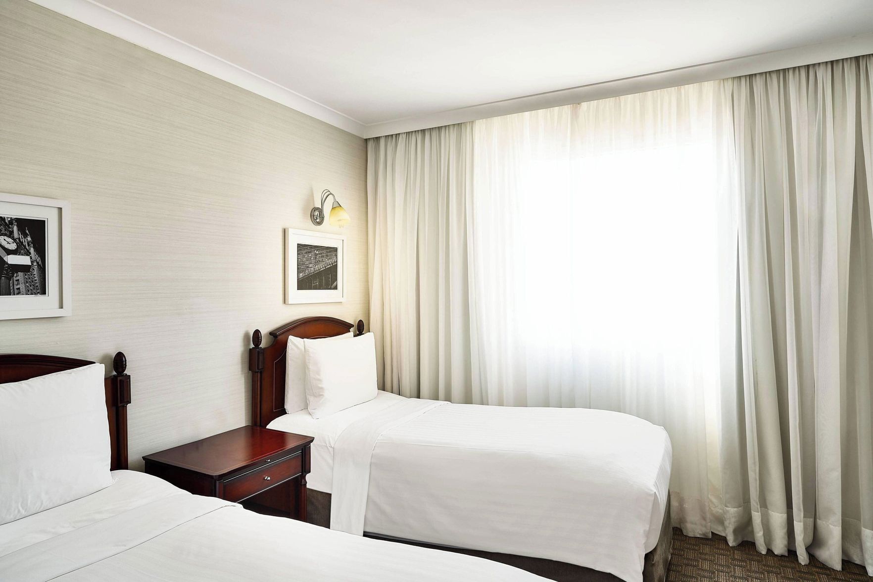 Hypo-allergenic bedding, minibar, in-room safe, desk