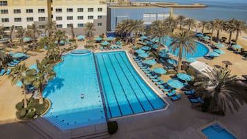 Egyptian cotton sheets, down comforters, pillowtop beds, minibar