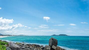 Beach nearby, beach umbrellas