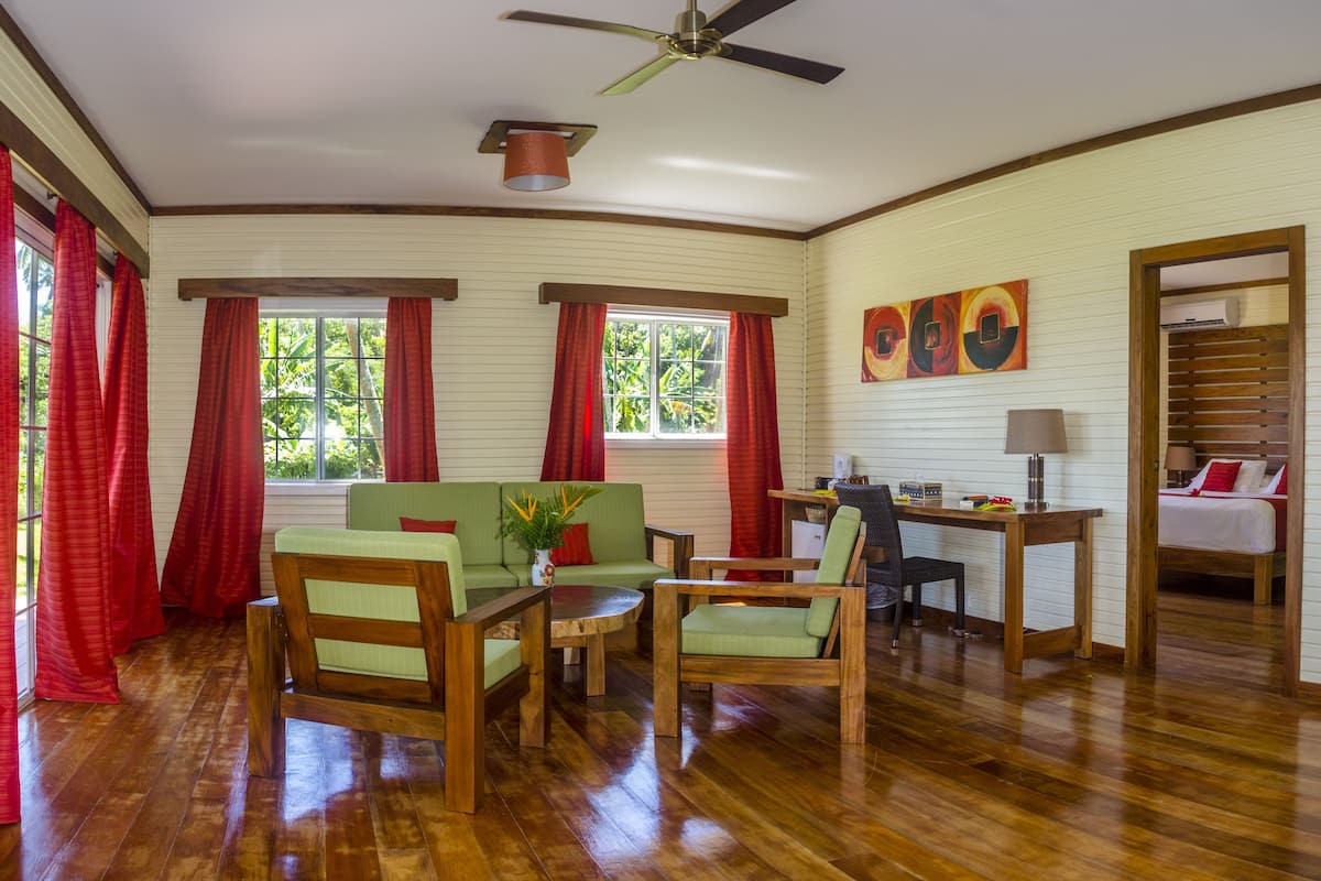 two bedroom ocean view suite | living room