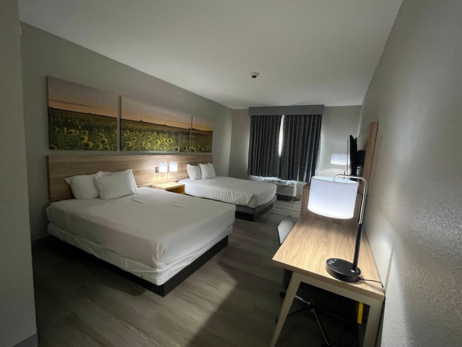 room, 2 queen beds, non smoking | living area | 42-inch led tv with cable channels, tv