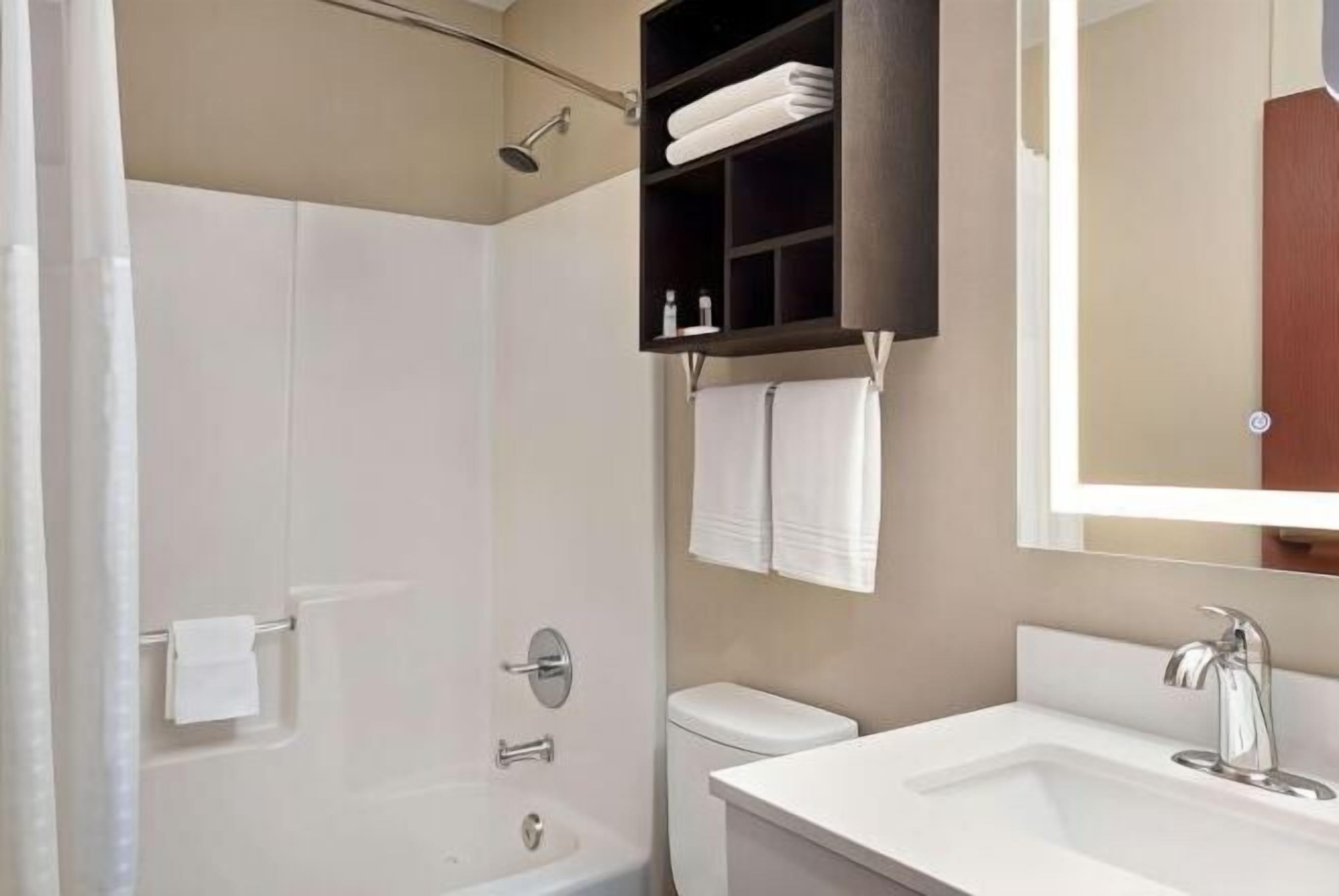 Bathroom | Combined shower/tub, free toiletries, hair dryer, towels