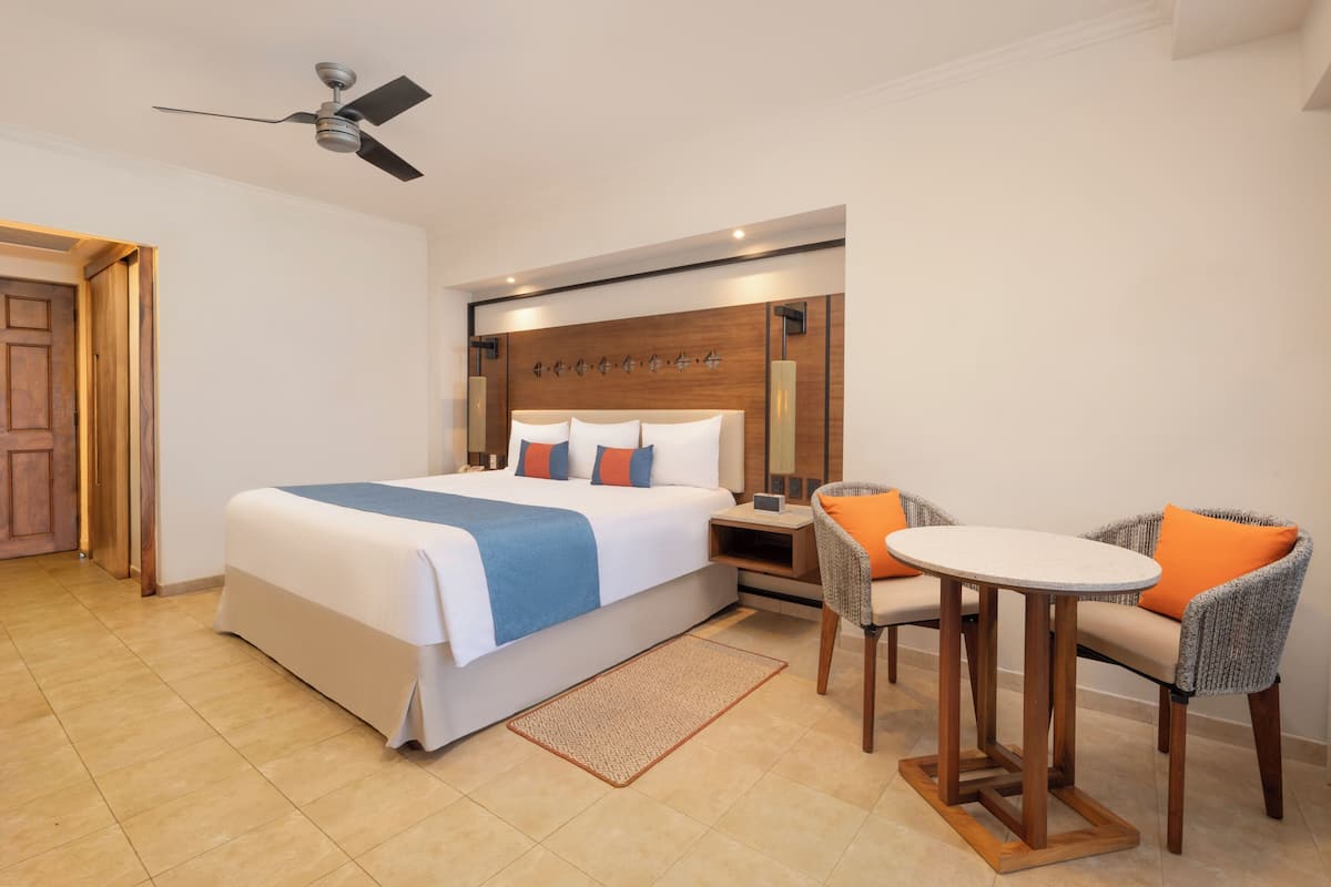 Free minibar items, in-room safe, desk, blackout drapes