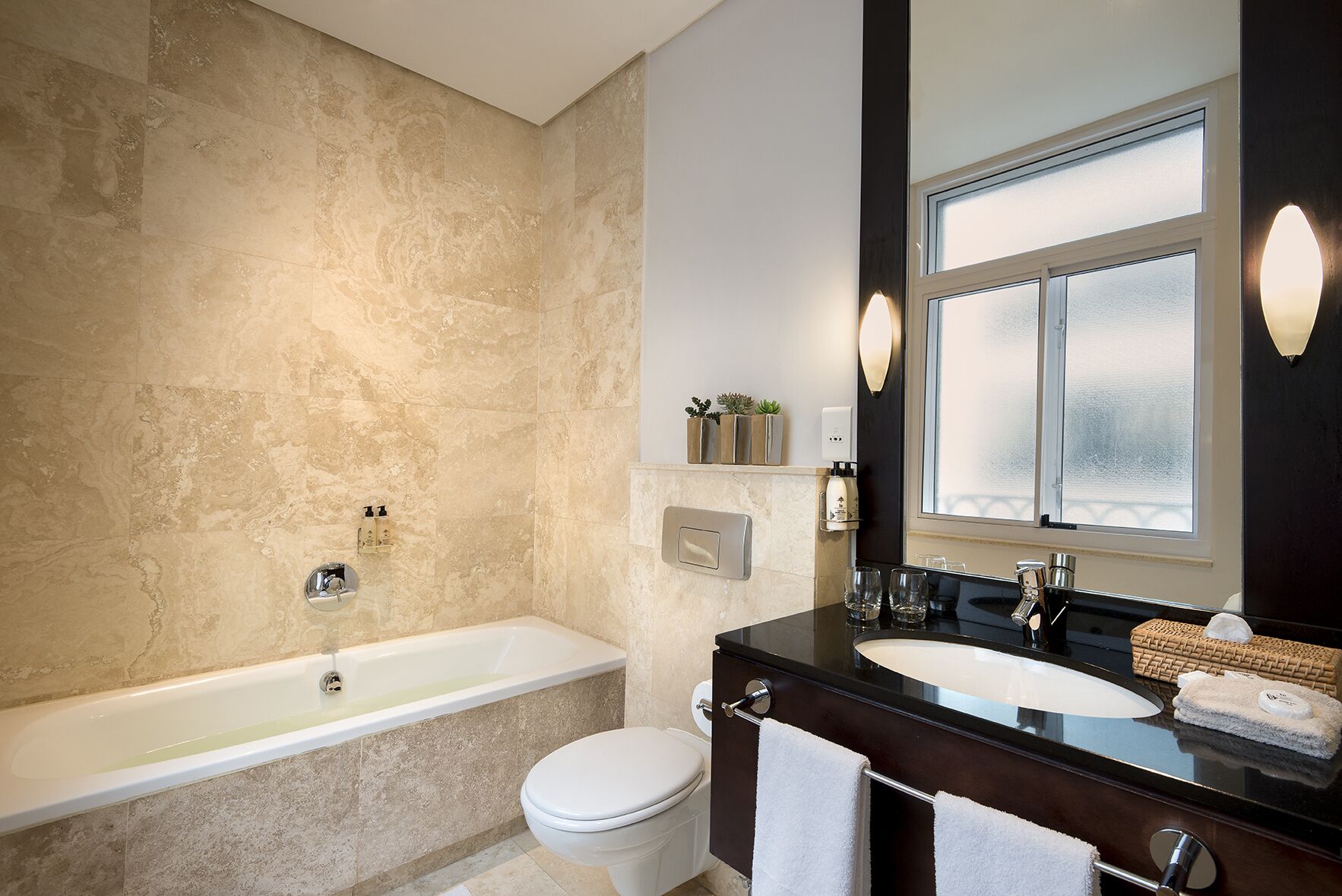 free toiletries, hair dryer, towels, soap