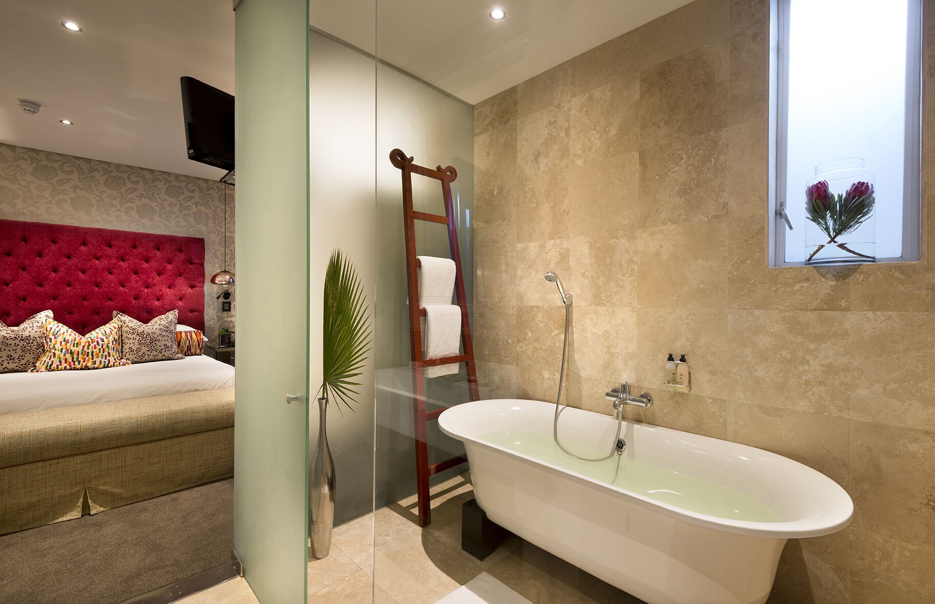 free toiletries, hair dryer, towels, soap