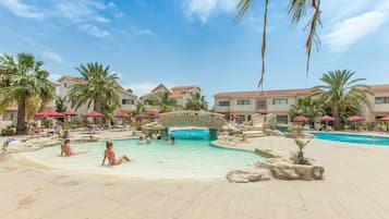 2 outdoor pools, open 6:30 AM to 7:00 PM, pool umbrellas, sun loungers