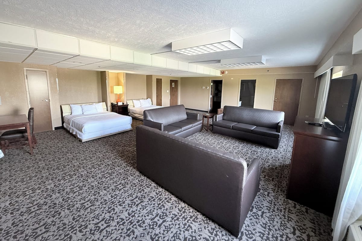 Room, 2 Queen Beds (Sleeper Sofa) | Premium bedding, desk, blackout drapes, iron/ironing board