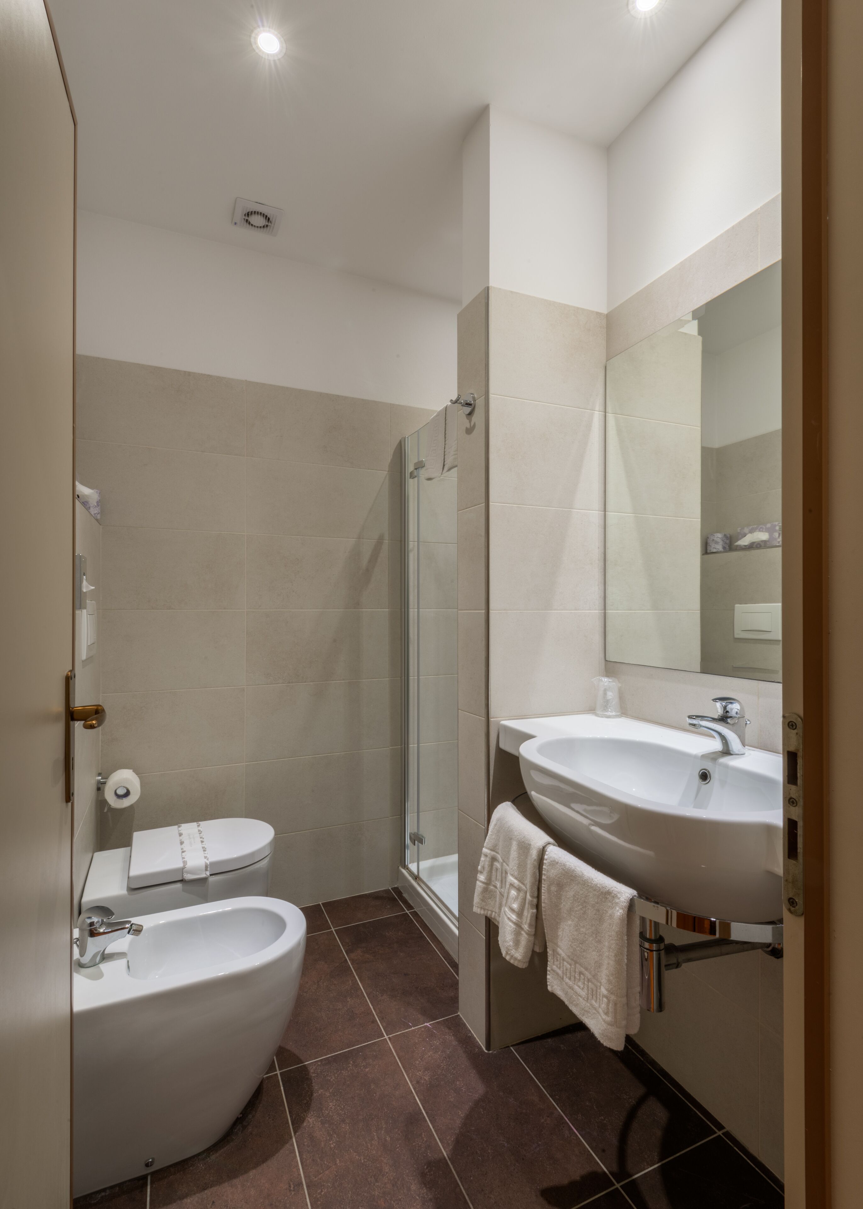 free toiletries, hair dryer, towels