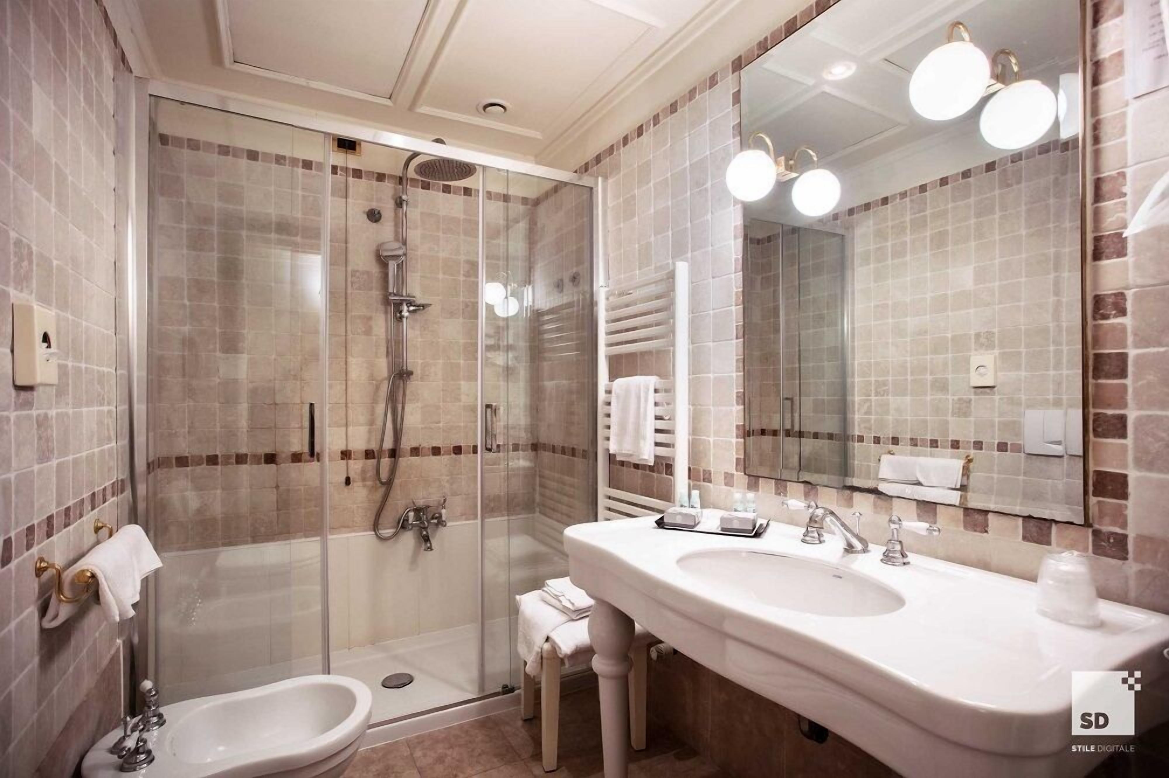 free toiletries, hair dryer, towels