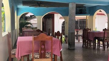 Breakfast, lunch, dinner served; international cuisine