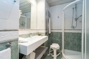 Hair dryer, bidet, towels