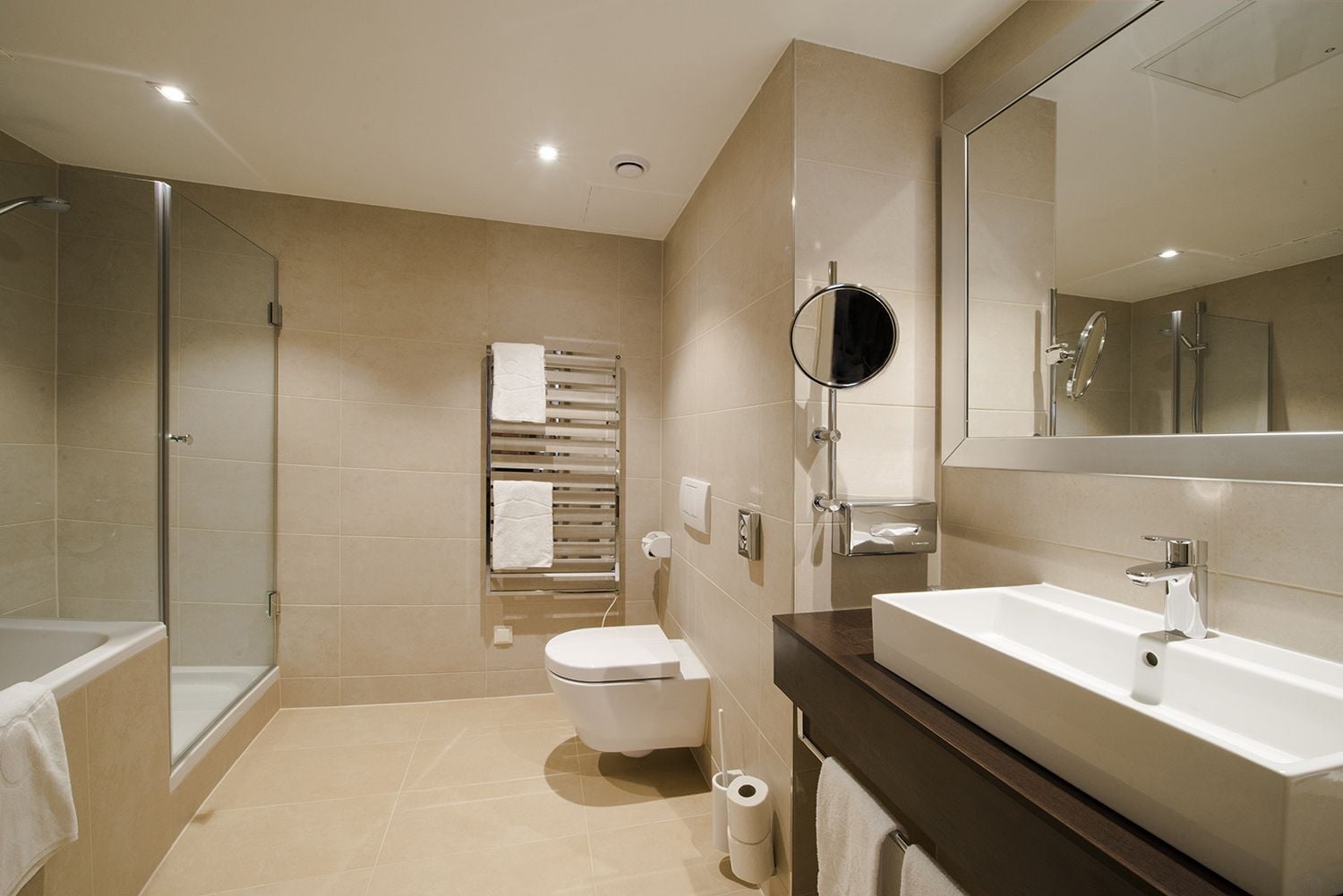 free toiletries, hair dryer, bathrobes, towels