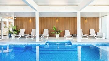 Outdoor pool, open 9:00 AM to 8:00 PM, sun loungers