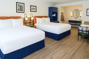 Deluxe Room, 2 Queen Beds, Non Smoking | Desk, laptop workspace, free WiFi, bed sheets