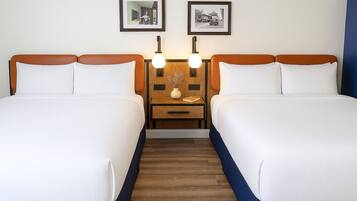 Desk, laptop workspace, free WiFi, bed sheets