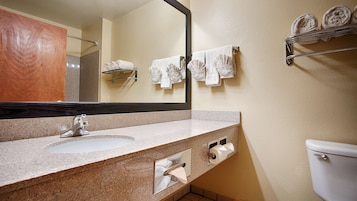 Free toiletries, hair dryer, towels