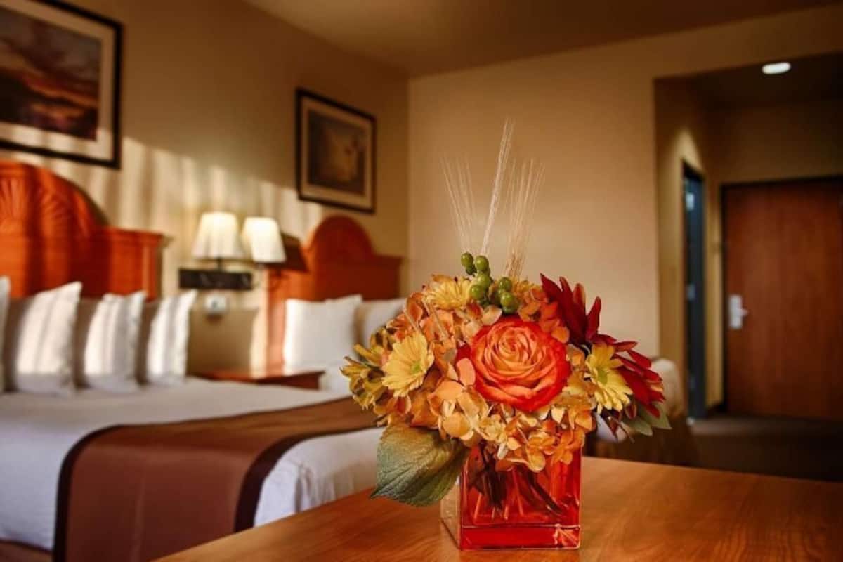 Desk, laptop workspace, iron/ironing board, free rollaway beds