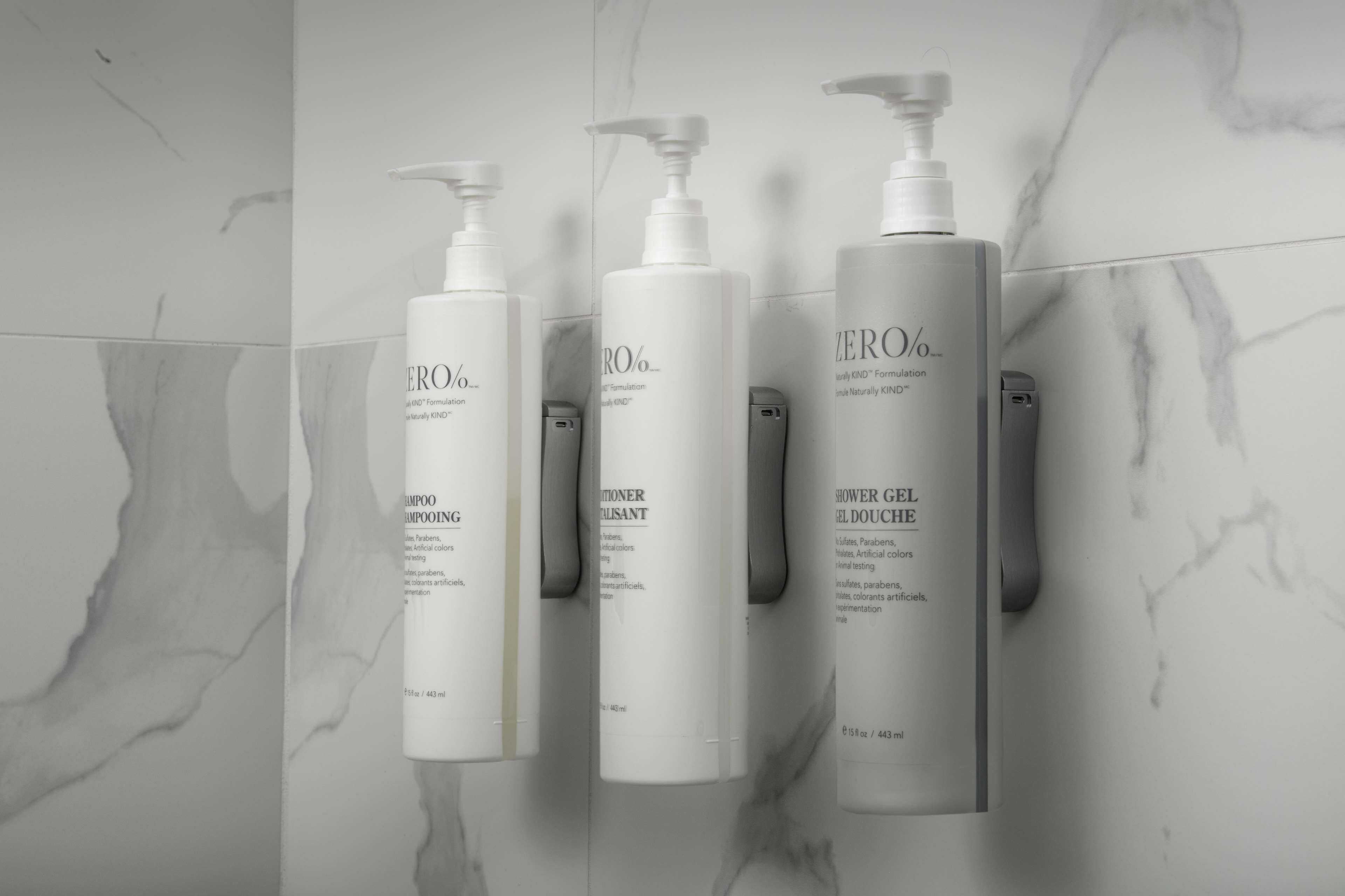 combined shower/bathtub, free toiletries, hair dryer, towels