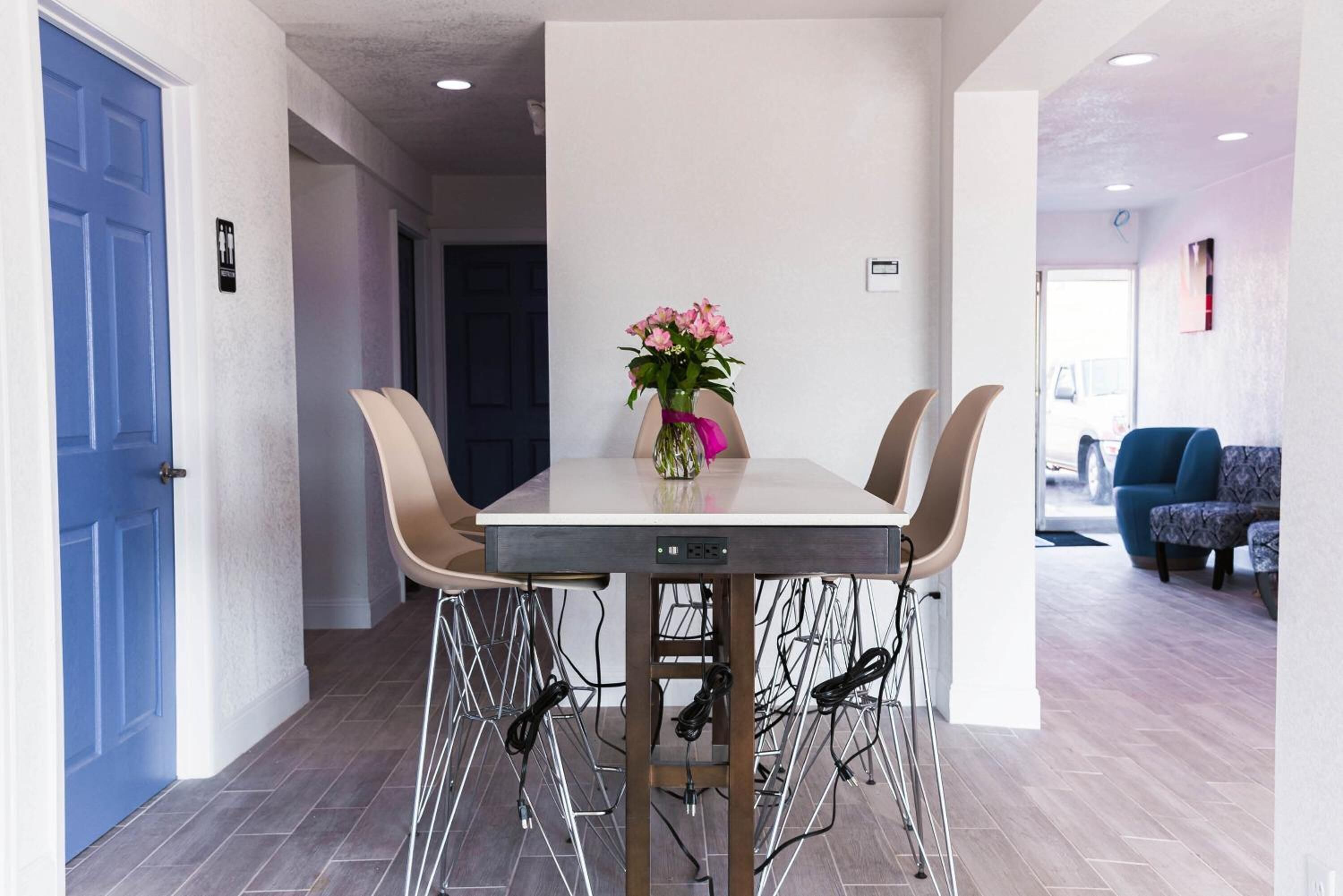 Mini-fridge, microwave