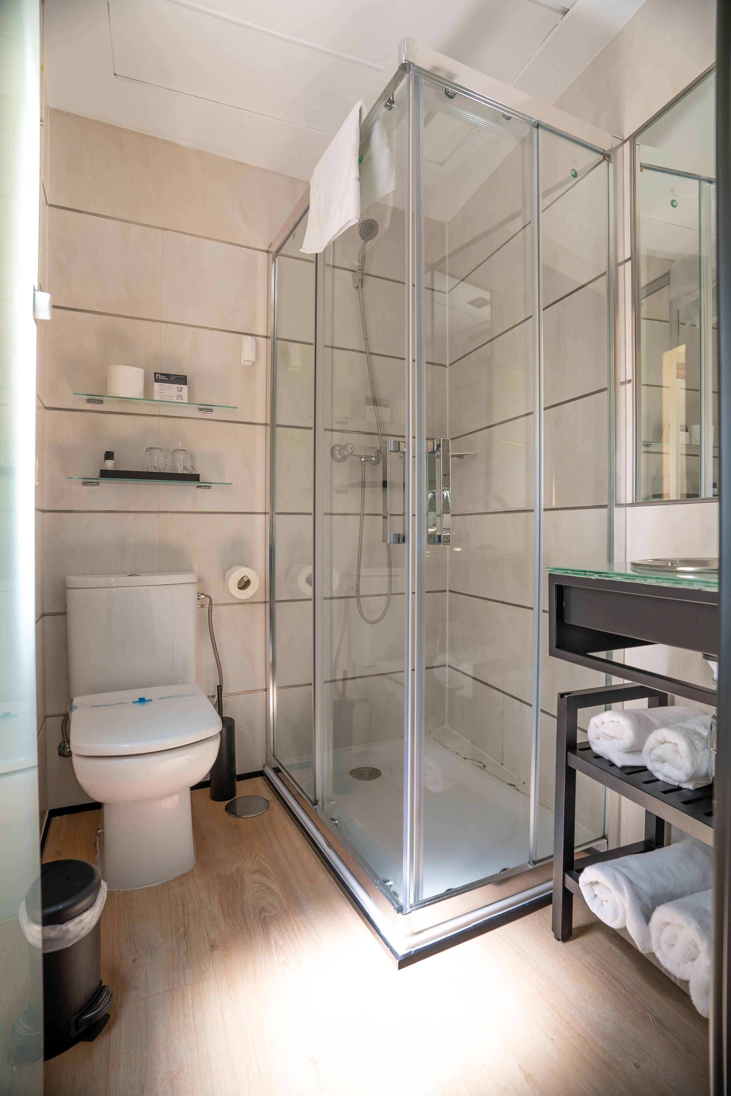 double room single use (only you) | bathroom | shower, free toiletries, hair dryer, towels
