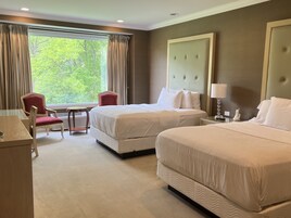 Deluxe Room, 2 Queen Beds | Iron/ironing board, WiFi (free), alarm clocks, bed sheets