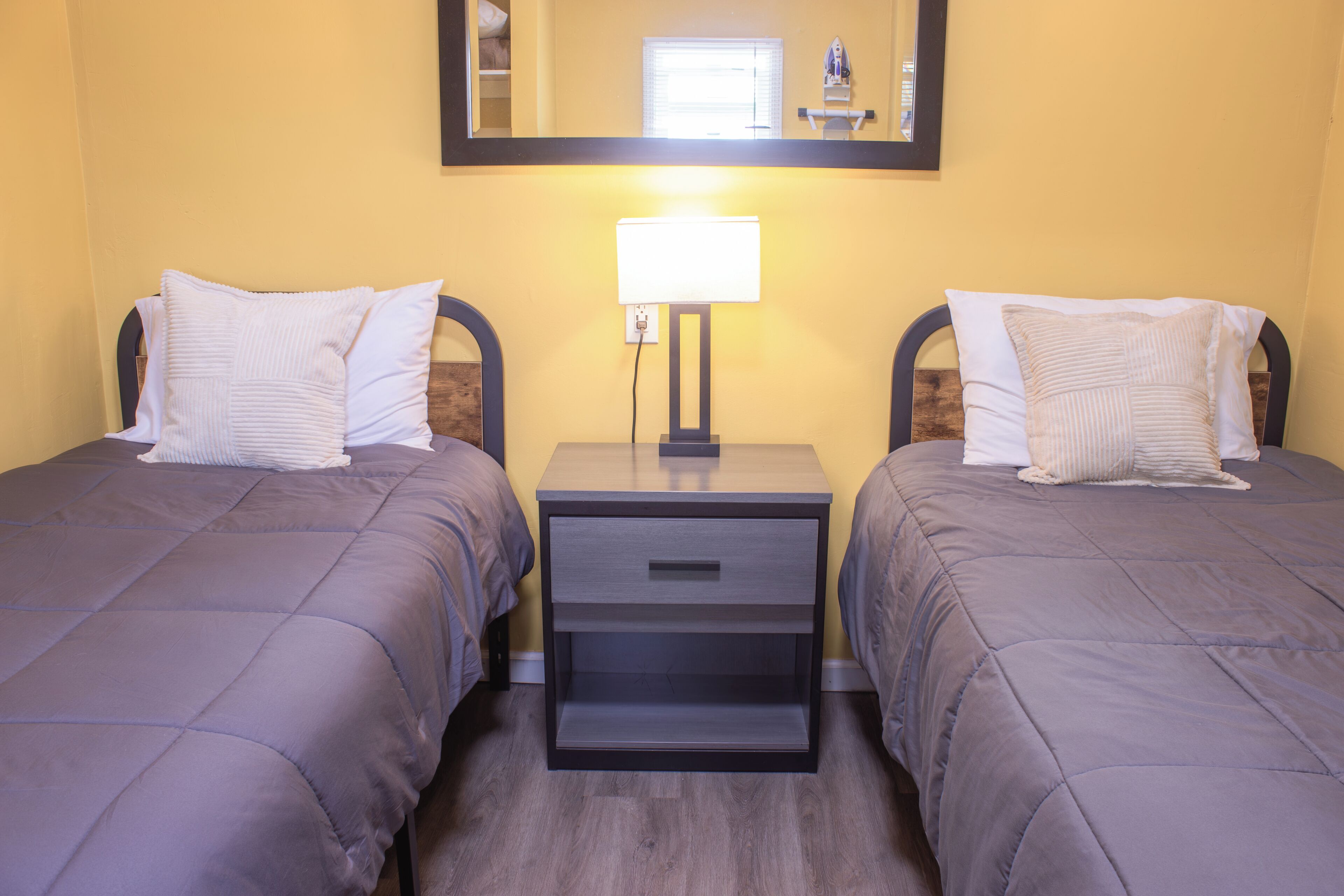 2 Bedroom Family Suite with Fireplace: 1 King, 2 Twins | Premium bedding, desk, iron/ironing board, WiFi (free)