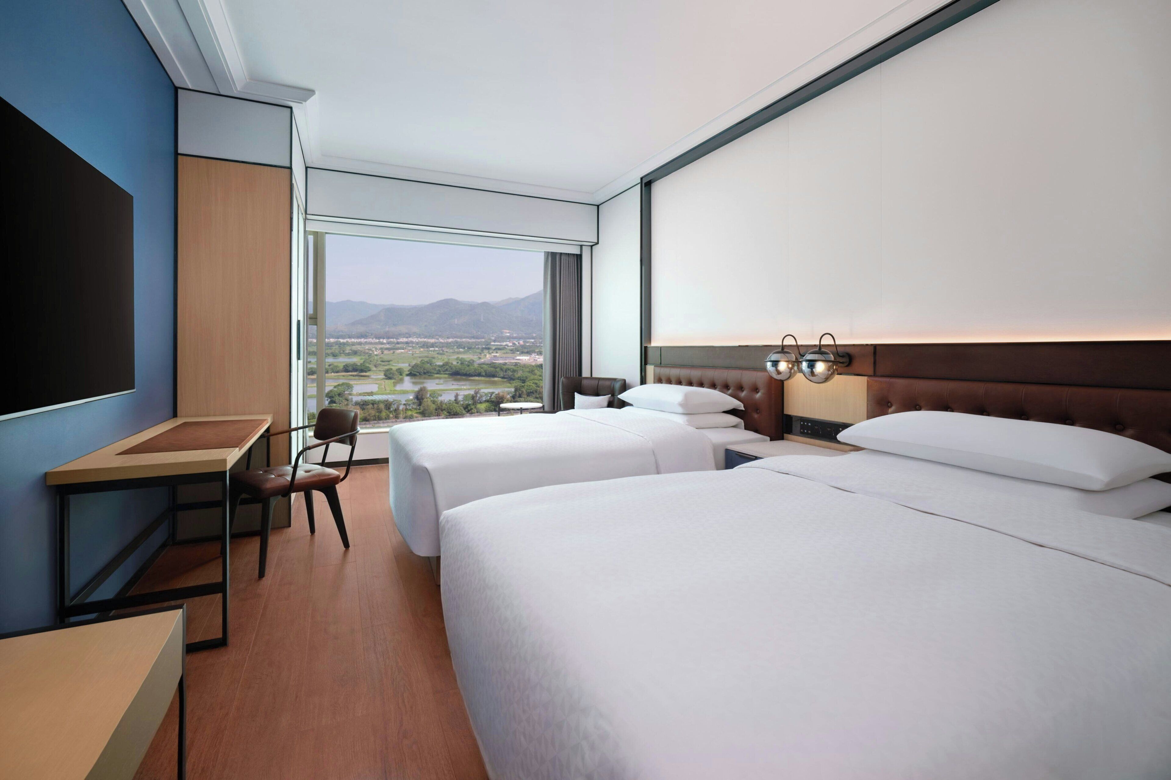 Premium Room, 2 Double Beds | In-room safe, desk, laptop workspace, blackout curtains