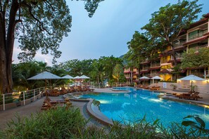2 outdoor pools, open 8:00 AM to 9:00 PM, sun loungers - Chanalai Flora Resort, Kata Beach (Karon)
