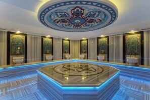 Sauna, steam room, Turkish bath/hammam, body scrubs, facials