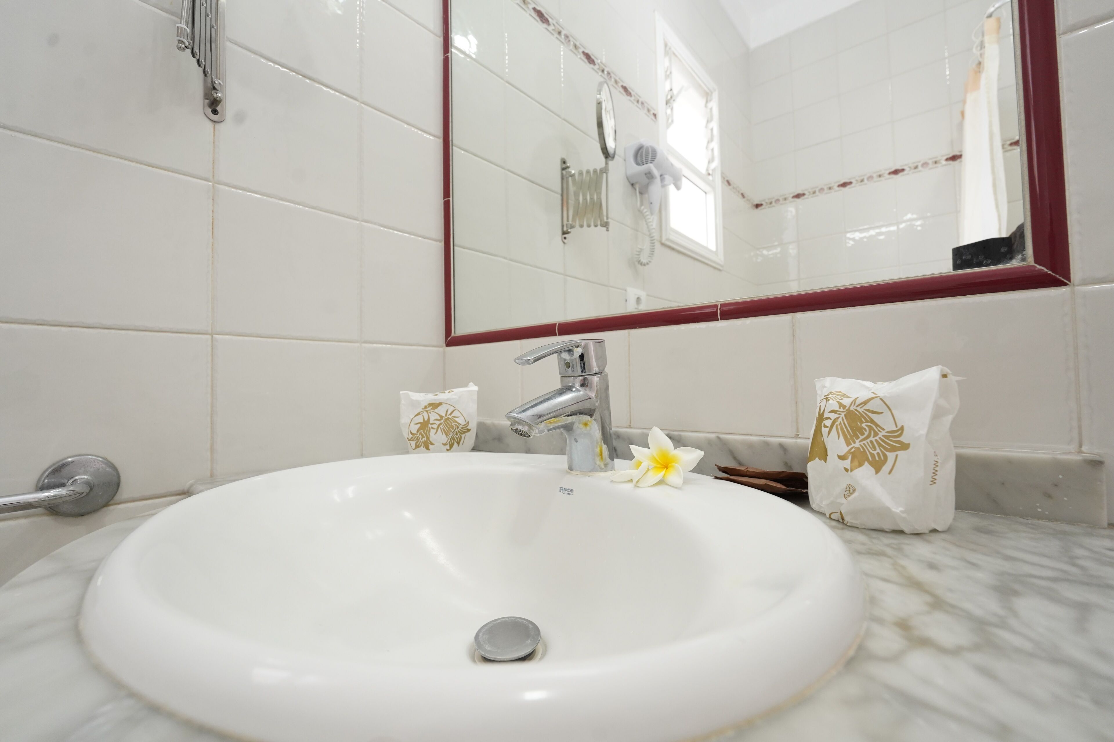 free toiletries, hair dryer, towels, soap