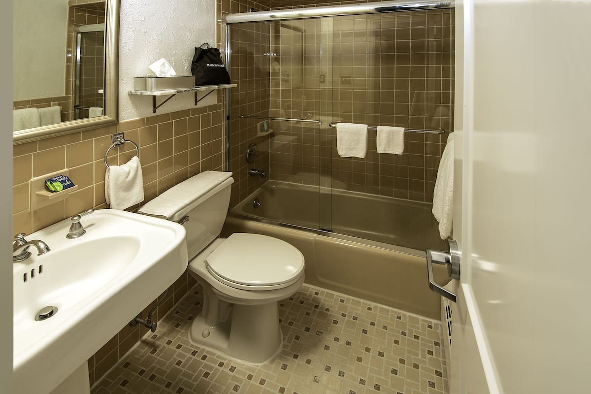 free toiletries, hair dryer, towels