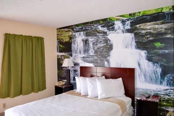 Individually decorated, individually furnished, desk, blackout curtains