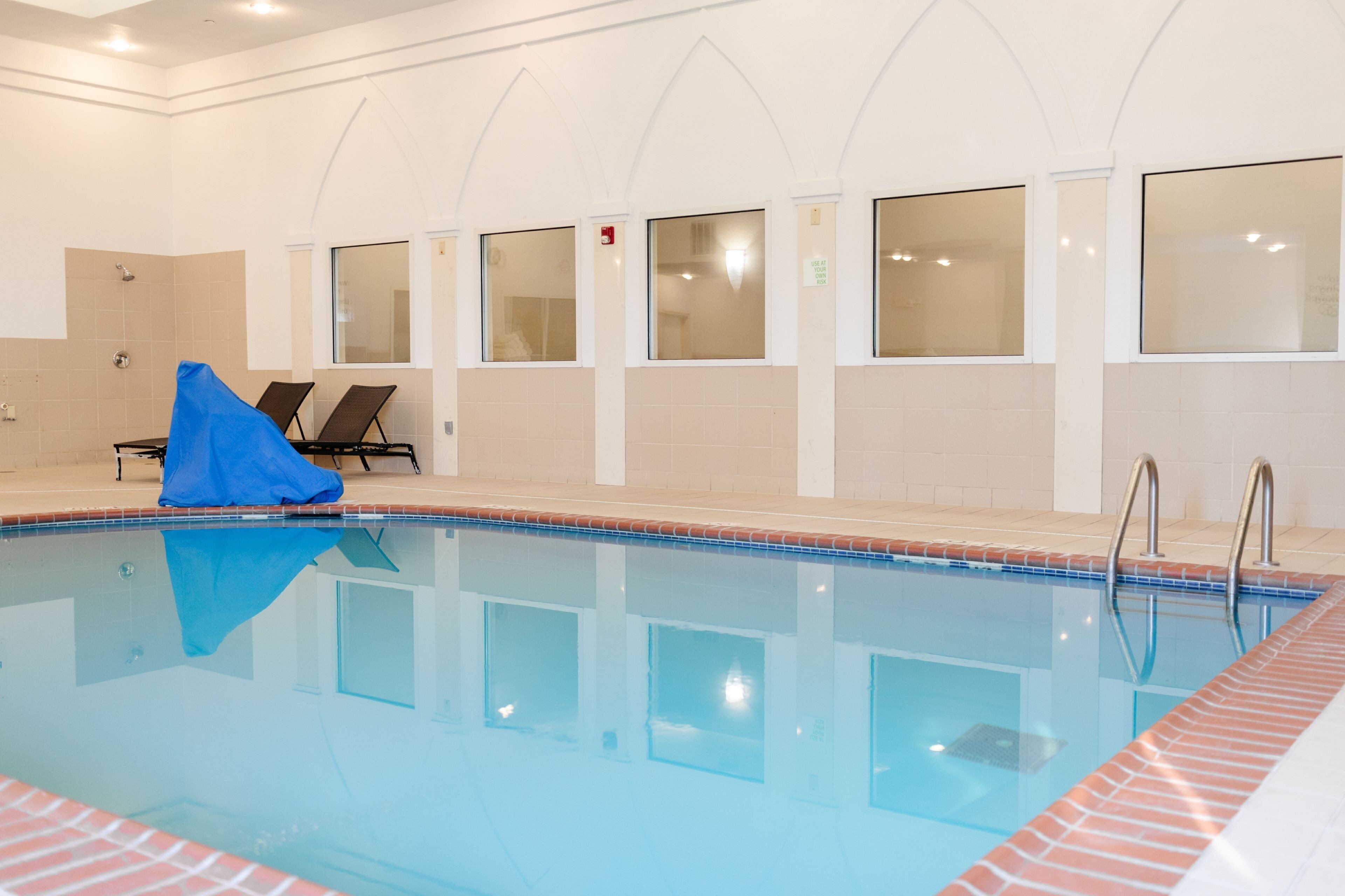Indoor pool, open 7:00 AM to noon, sun loungers