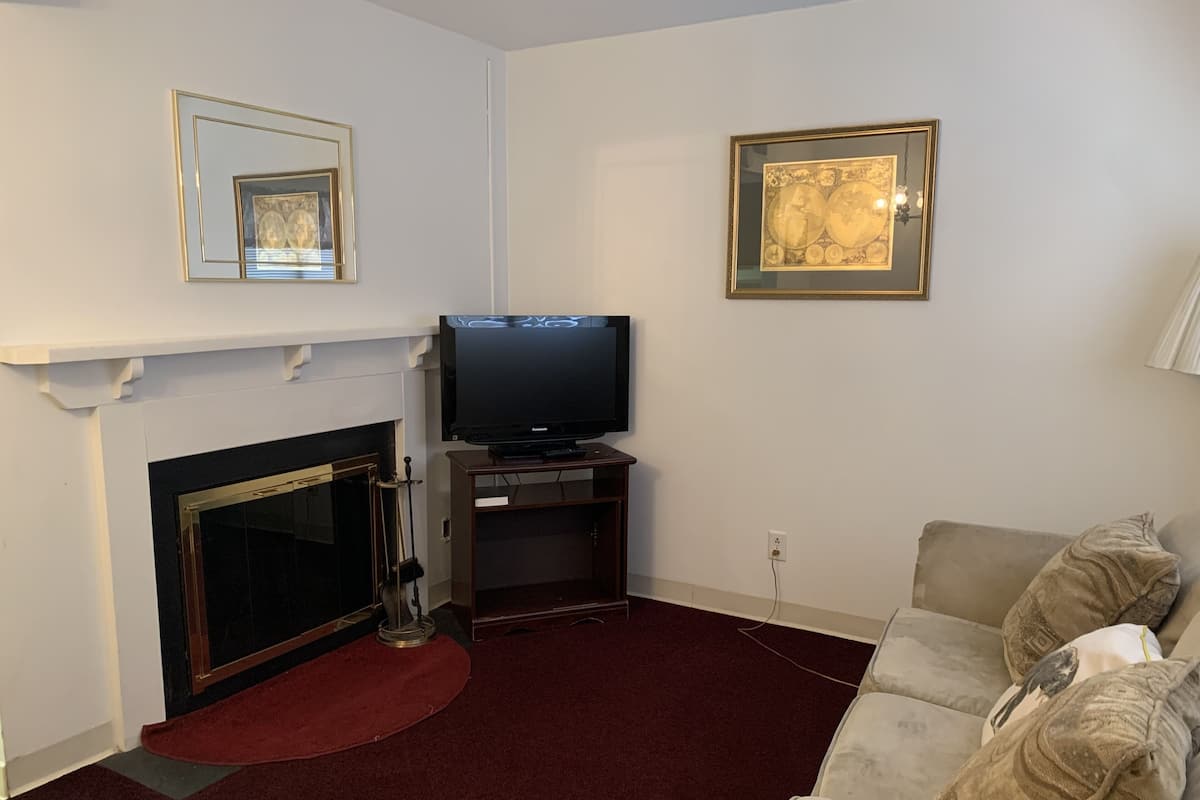 Condo, 1 Bedroom (311) | Living area | TV, fireplace