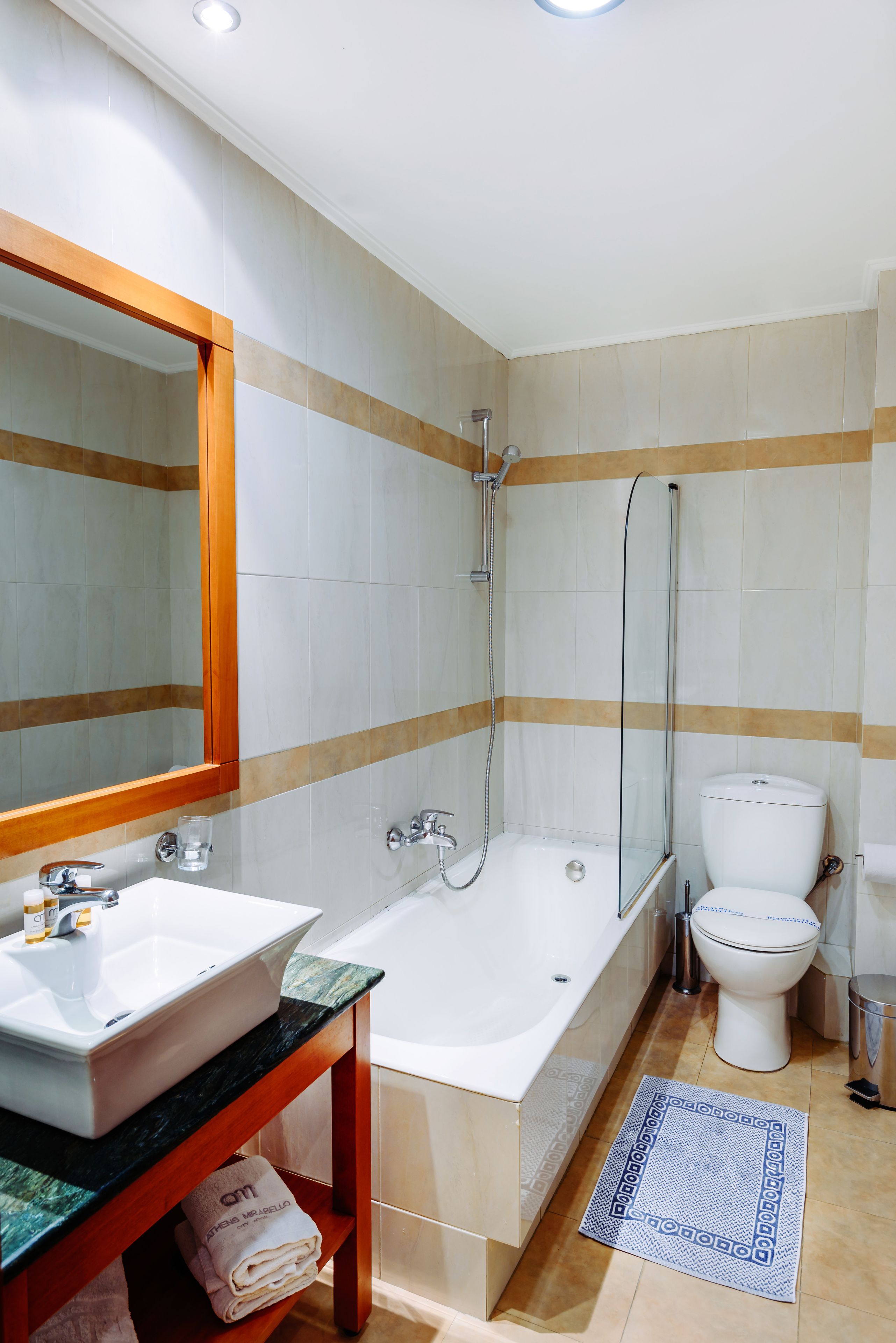 free toiletries, hair dryer, towels