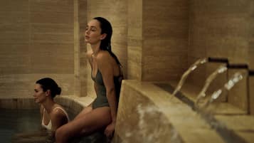 2 outdoor pools, pool umbrellas, pool loungers