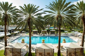 2 outdoor pools, pool umbrellas, sun loungers - The Ritz-Carlton, Grand Cayman (Seven Mile Beach)